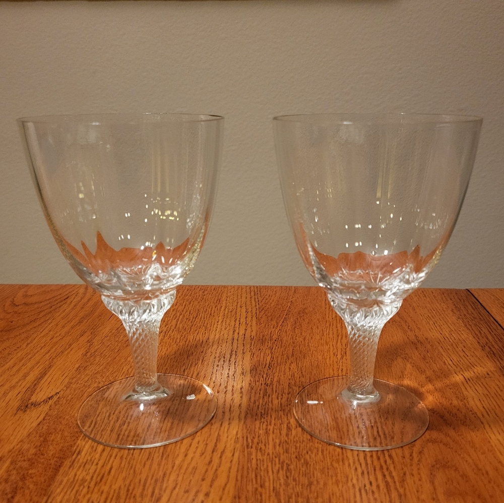 Set of Three Fluted Wine Glasses